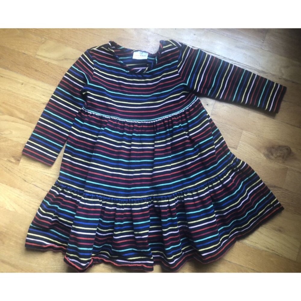 Hanna Andersson Size 100 4 Black Rainbow Stripe Twirl Dress